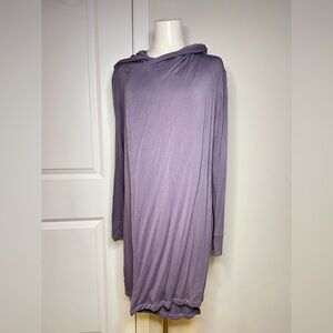 MPG LAB WOMENS Wrap Stretch JACKET w/HOOD DOUBLE LAYER KNIT FABRIC Lavender Sz M